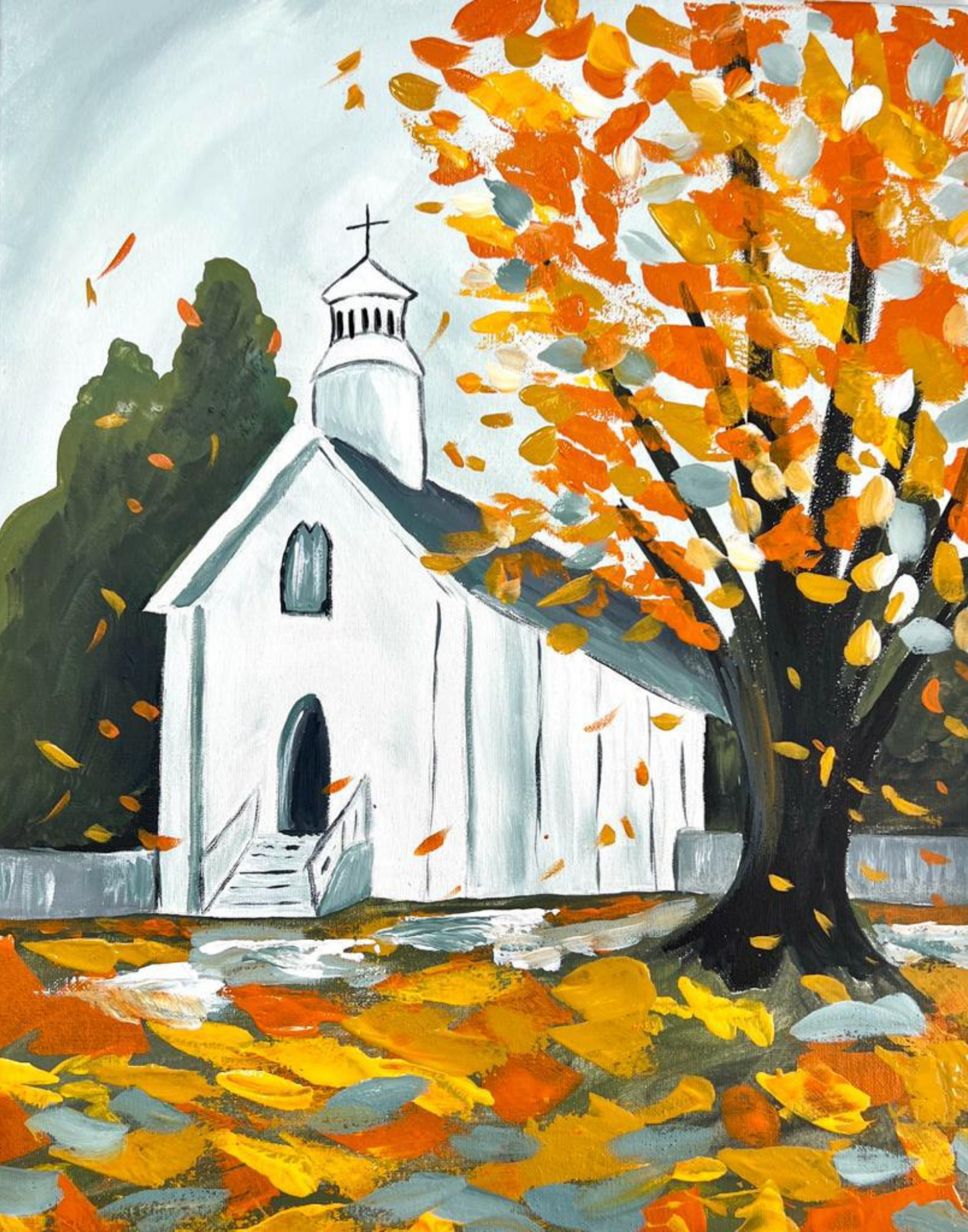 Autumn Chapel Canvas