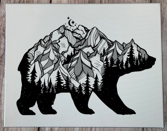 Mountains Bear Canvas