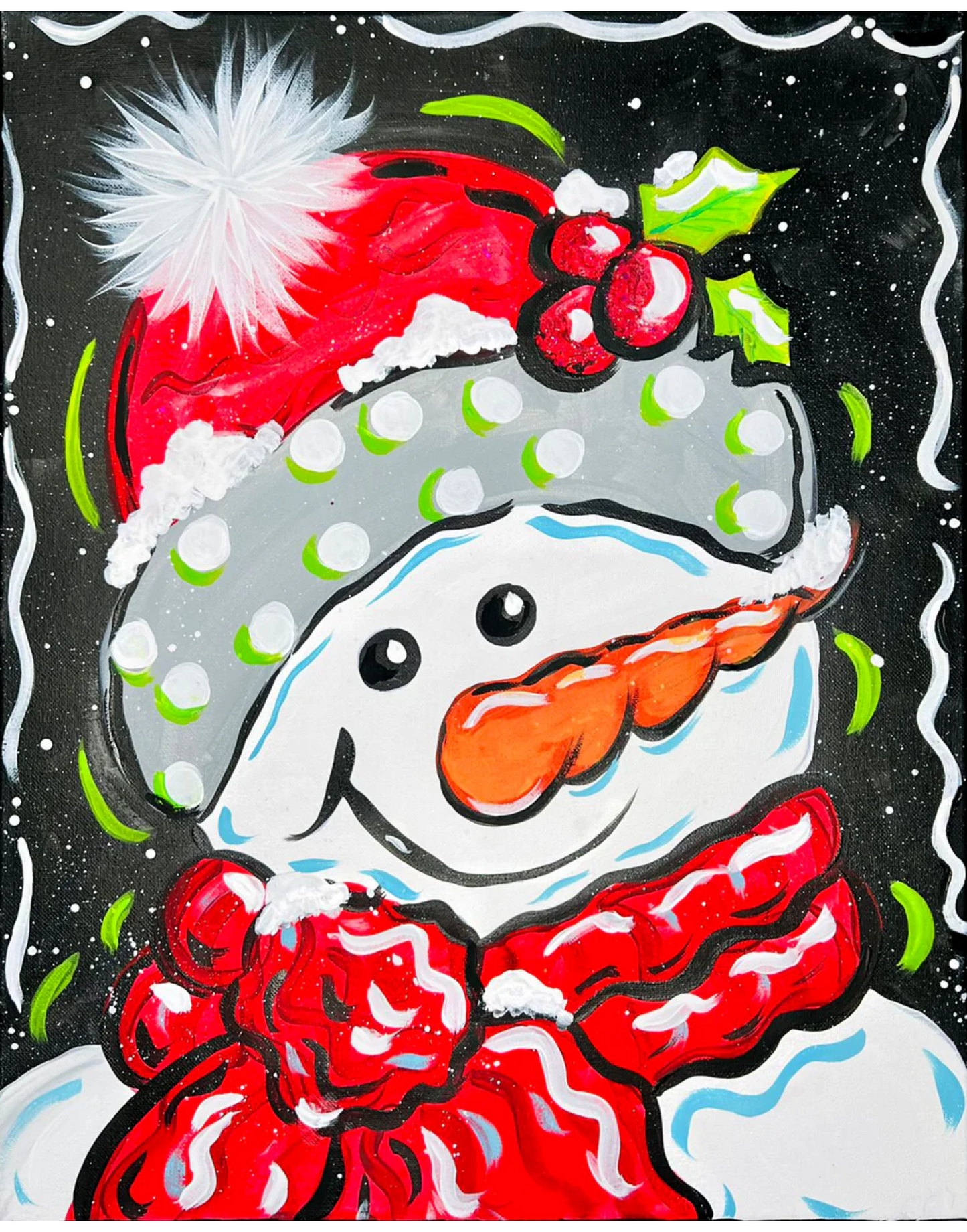 Joyful Snowman Canvas