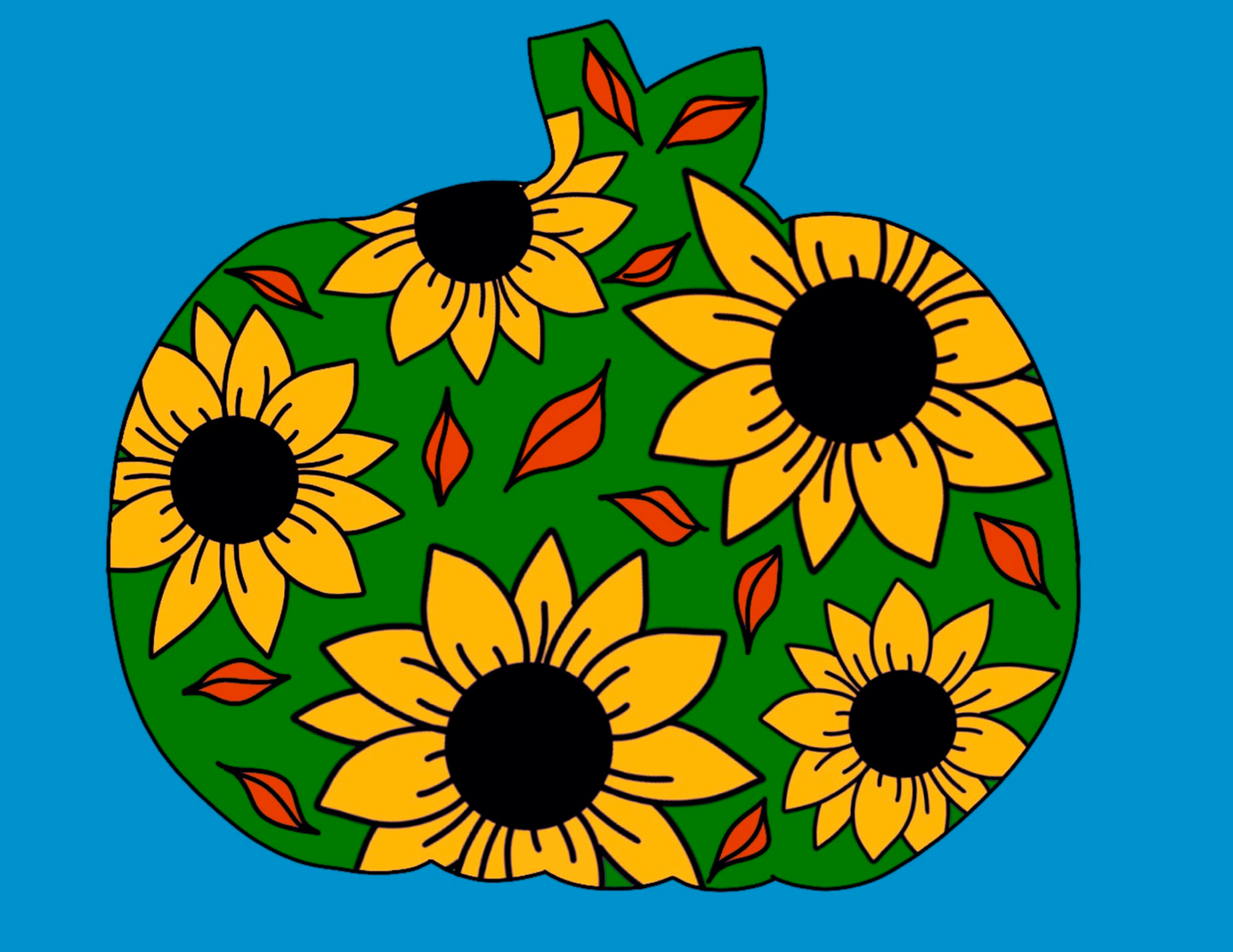 Sunflower Pumpkin Canvas