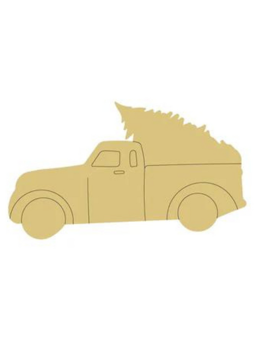 Truck and Tree Wood Cutout