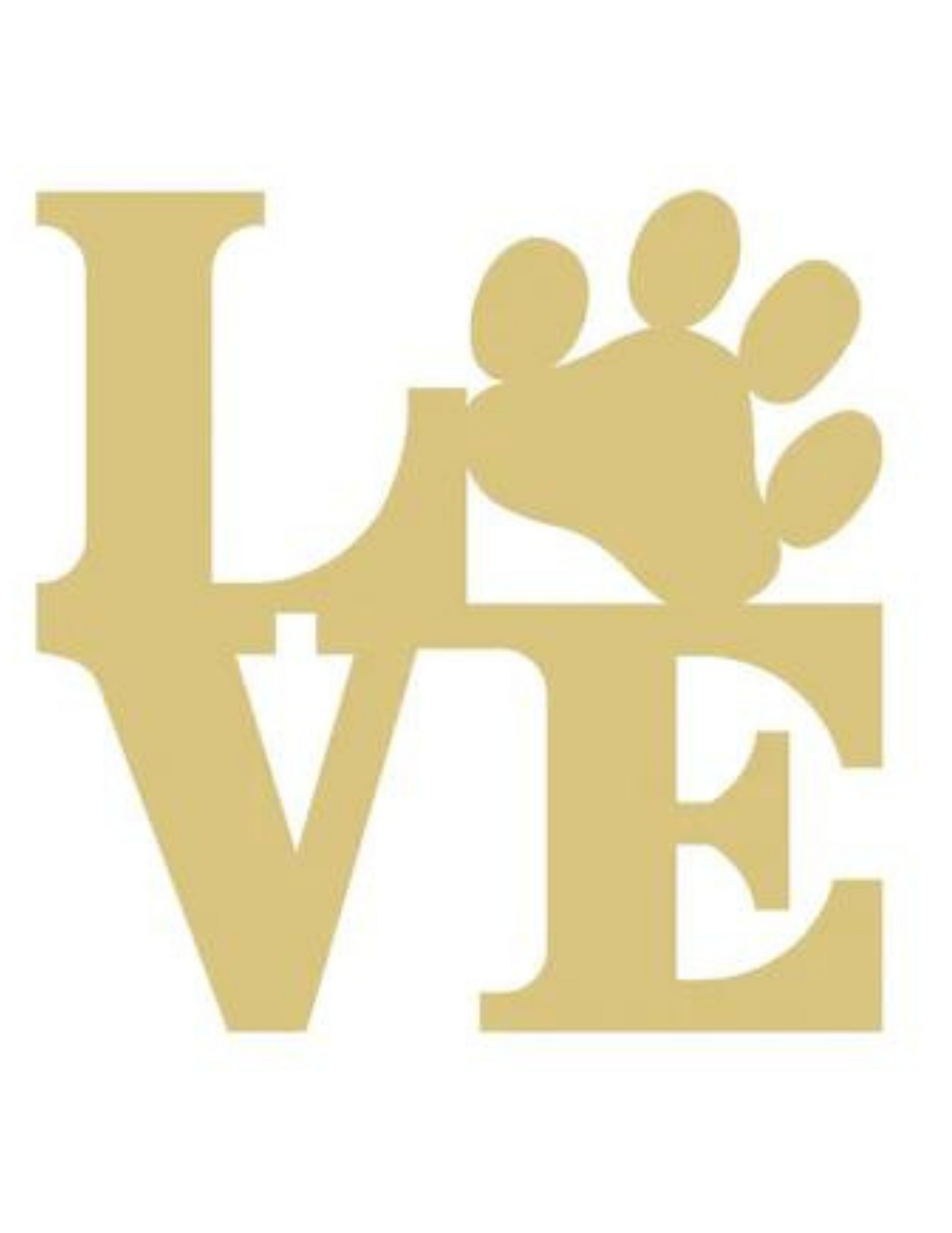 Love Paw Wood Cutout